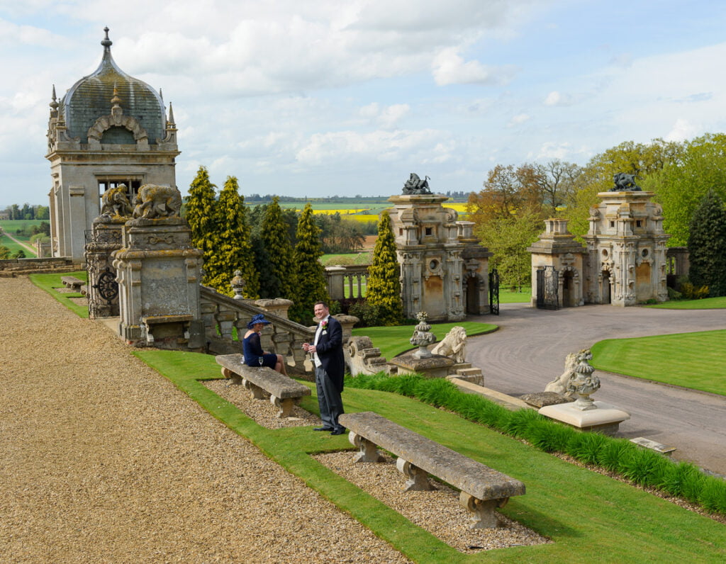 A view of the outside of Harlaxton Manor