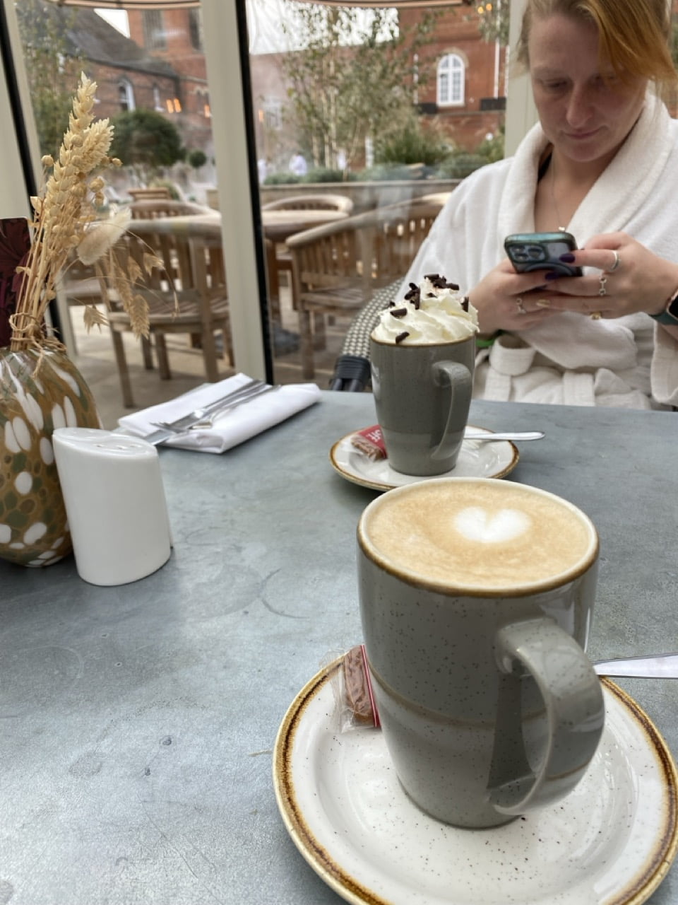 The Vinery Restaurant at Eden Hall Spa is a lovely setting for breakfast or a snack.