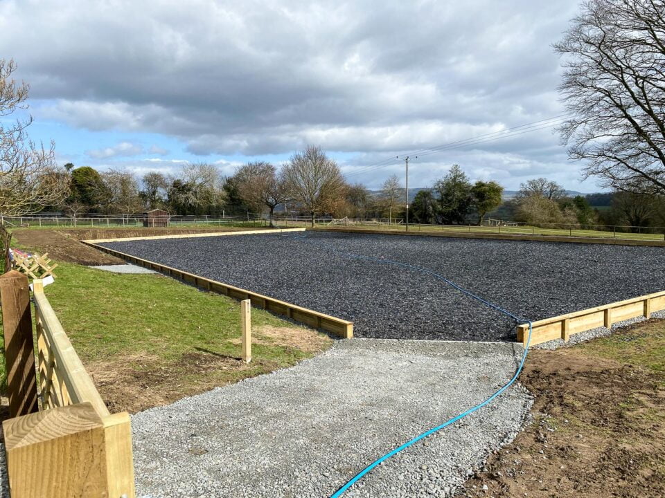 Outdoor arena built by Pegasus equestrian Construction